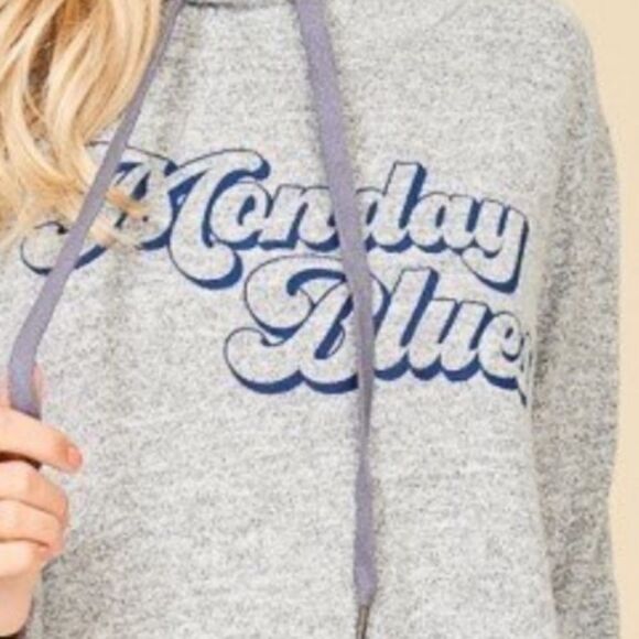 “Monday Blues” Graphic Hooded Sweatshirt - Picture 5 of 5